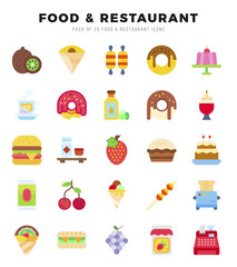 Food and Restaurant icon pack for your website. mobile. presentation. and logo design.