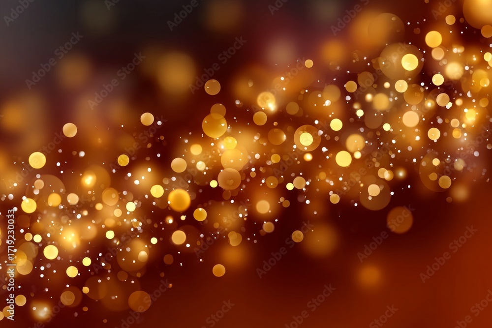 Poster ethereal glow a mesmerizing symphony of golden bokeh lights on a warm gradient backdrop