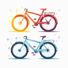 Fototapeta premium Colorful Bicycle Illustrations Perfect for Summer Adventures