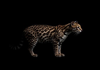 Naklejka premium Jaguarundi profile studio shot