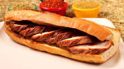 a photo of a fried kokorech , big close up