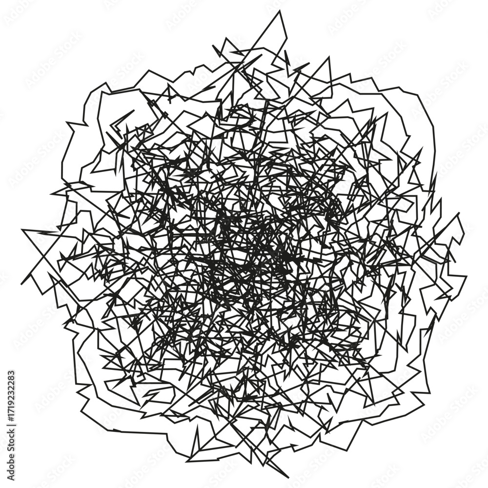 Poster chaotic line pattern. abstract scribble illustration. tangled wire design. vector graphic element.