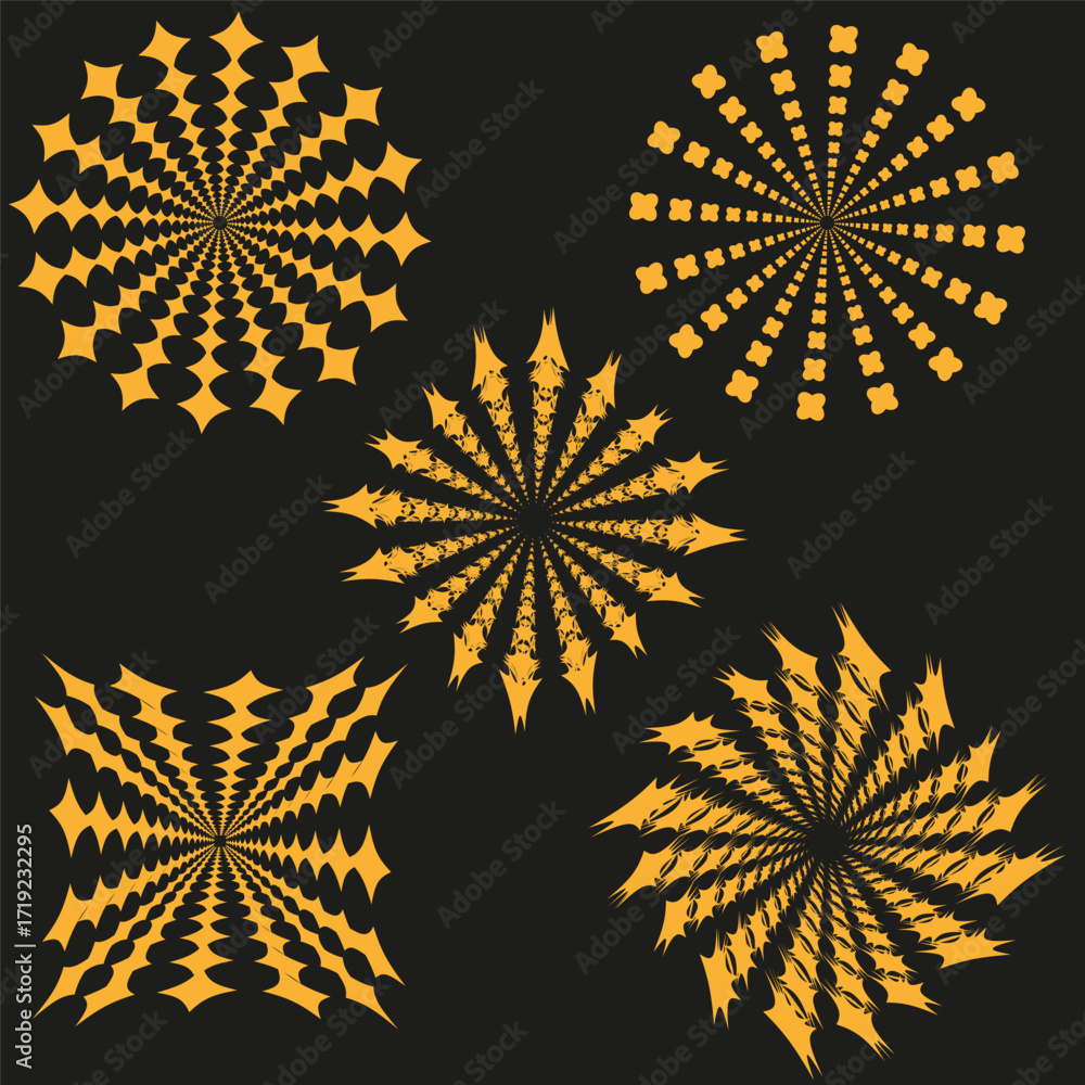 Poster abstract sunburst elements. dynamic burst pattern. vector celebration illustration. starburst explos