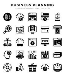 Vector icons set of Business Planning. Lineal Filled style Icons.