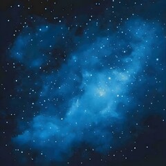 Fototapeta premium Stunning Blue Nebula Space Background Cosmic Starscape Galaxy Night Sky