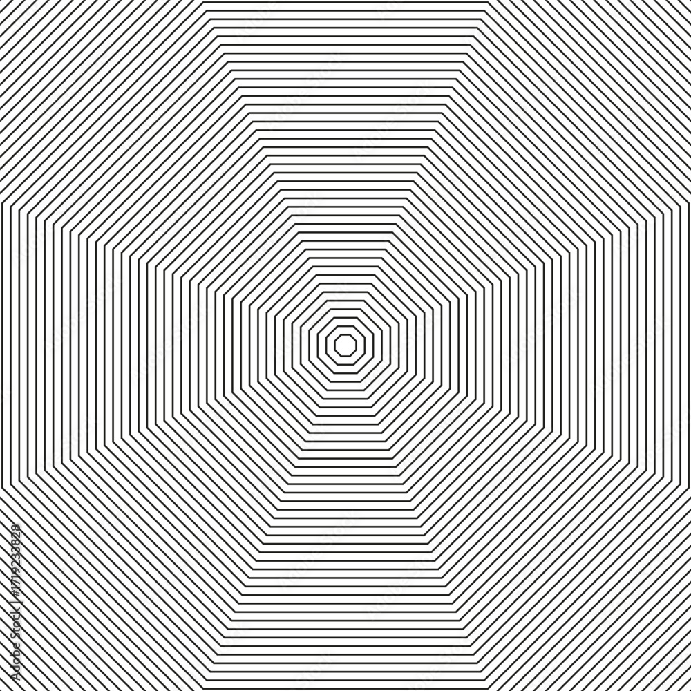 Poster abstract line pattern. geometric stripes grid. optical illusion vector. converging perspective illus