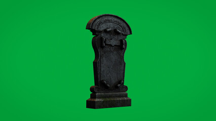 Haunted Gravestone on Green Screen