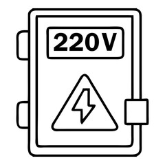 Electrical Panel Warning Sign High Voltage Danger Illustration