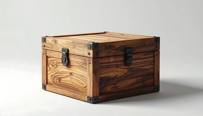 Rustic Wooden Storage Chest with Vintage Accents