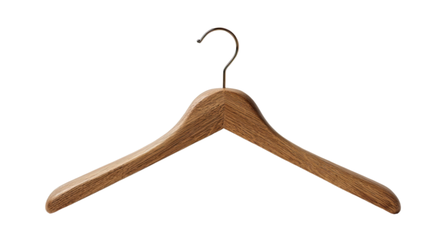 Wooden coat hanger, curved arms