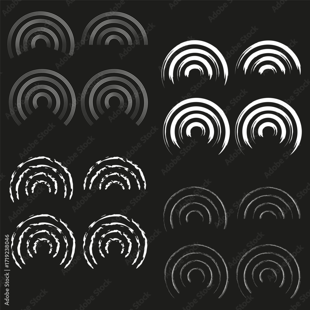 Poster abstract arch elements. wavy line pattern. geometric vector illustration. minimalist shape design.