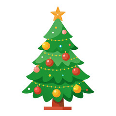 Fototapeta premium christmas tree isolated on white