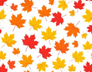 Vibrant Autumn Maple Leaf Seamless Pattern Fall Colors Background