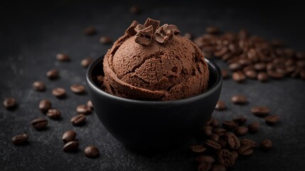 Artisan Espresso Ice Cream with Chocolate Garnish