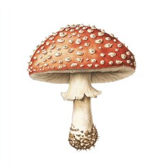 Obraz premium Mushroom illustration botanical detailed.