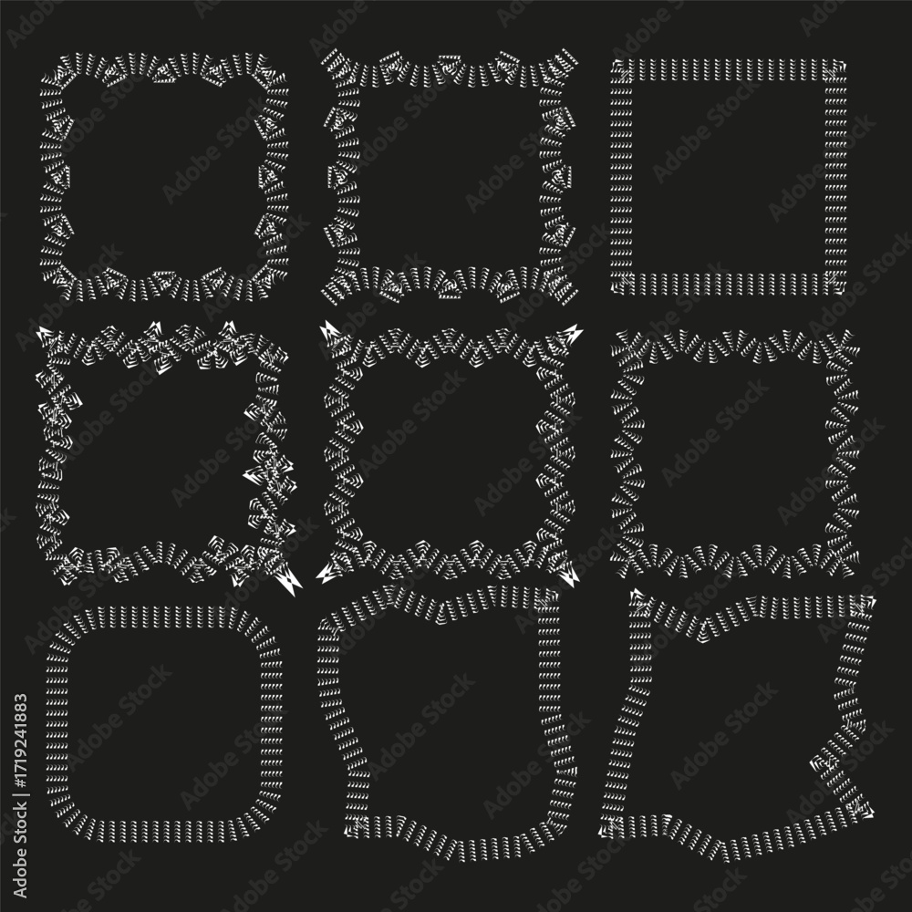 Poster decorative frames set. abstract border collection. vector ornamental elements. ornate square shapes.