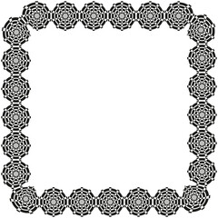 Vector corner border. Abstract geometric motif. Decorative graphic element. Black and white ornament.