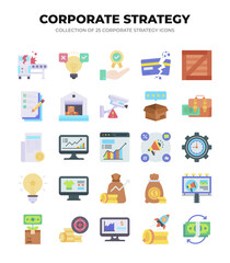 Collection of 25 Corporate Strategy Icons for Business Planning