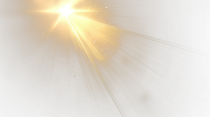 Sunlight rays with glowing warm light and shining particles, natural bright beam effect on transport background, abstract luminous, PNG illustration