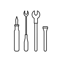 Outline of assorted hand tools