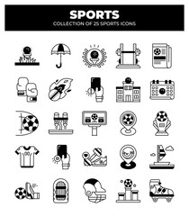 Collection of 25 Sport Icons. A Visual Guide to Various Sports and Activities