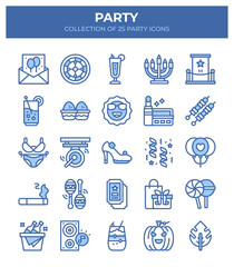 Party Icons Collection. 25 Essential Party Supplies and Celebration Elements