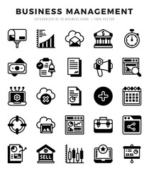 Vector Business Management types icon set in Lineal Filled style. vector illustration.