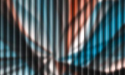 Ultra-Modern Neon Stripes on Gradient Glass A Long-Form Abstract Vertical Bar Pattern with Rich Blues, Teals, Blacks, and Copper Tones for Dynamic Adobe Stock Backgrounds and Digital Design Projects