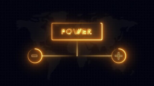 Animated neon power download icon progress for increasing value added to business product and service. Growth value increase value, value added. business growth concept