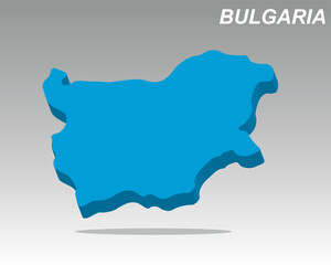 3D isometric vector map of Bulgaria, perfect for technology infographics, business presentations, travel guides, and design projects