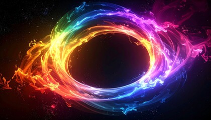 Colorful swirling ring design