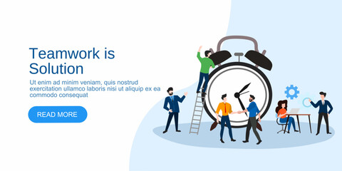 Team work business creative website promotion