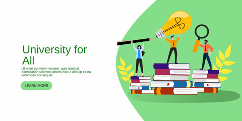 Education creative banner website business energy saving bulb