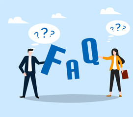 businessman and business team FAQ website 