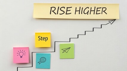 Creative Visual of Steps to Rise Higher in Personal Growth Journey