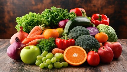 Colorful array of fresh fruits and vegetables (1)