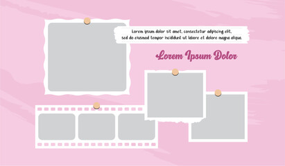 Pictures or photos frame collage layout abstract photo frames and digital photo wall template