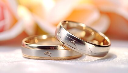 Two wedding rings on a cloth