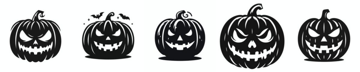 vector jack o' latern halloween pumpkin silhouette
