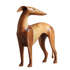 Wooden greyhound figurine, stylized design
