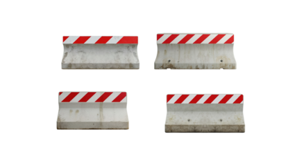 Concrete road divider on transparent background png