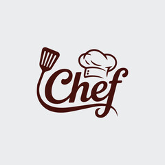 Flat design chef logo 