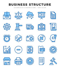 Set of Business Structure Icons. Simple line art style icons pack.