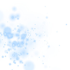 Soft blue bokeh overlay with sparkling stars and blurred circles creates a dreamy atmosphere, perfect for backgrounds or design elements, enhancing visual storytelling in various projects