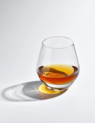 Whisky glass, isolated on white background, elegant transparent vessel crafted for savoring fine spirits, showcasing clarity, simplicity, style, and purity, perfectly suitable for tasting, drinking, p