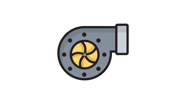 Turbo icon animation. Animated icon related to speed. suitable for user interface, provide visual feedback and more. lineal color animated icon style. Transparent background