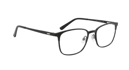 Modern eyeglasses with black metal frames isolated PNG with Transparent Background