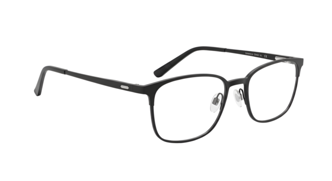 Modern eyeglasses with black metal frames isolated PNG with Transparent Background
