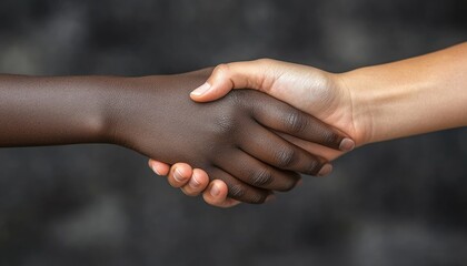 Close-up handshake of diverse children
