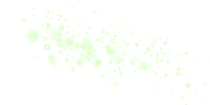 Soft green sparkling overlay with blurred bokeh effect, creating a dreamy atmosphere for design projects, featuring light particles and abstract shapes for creative use